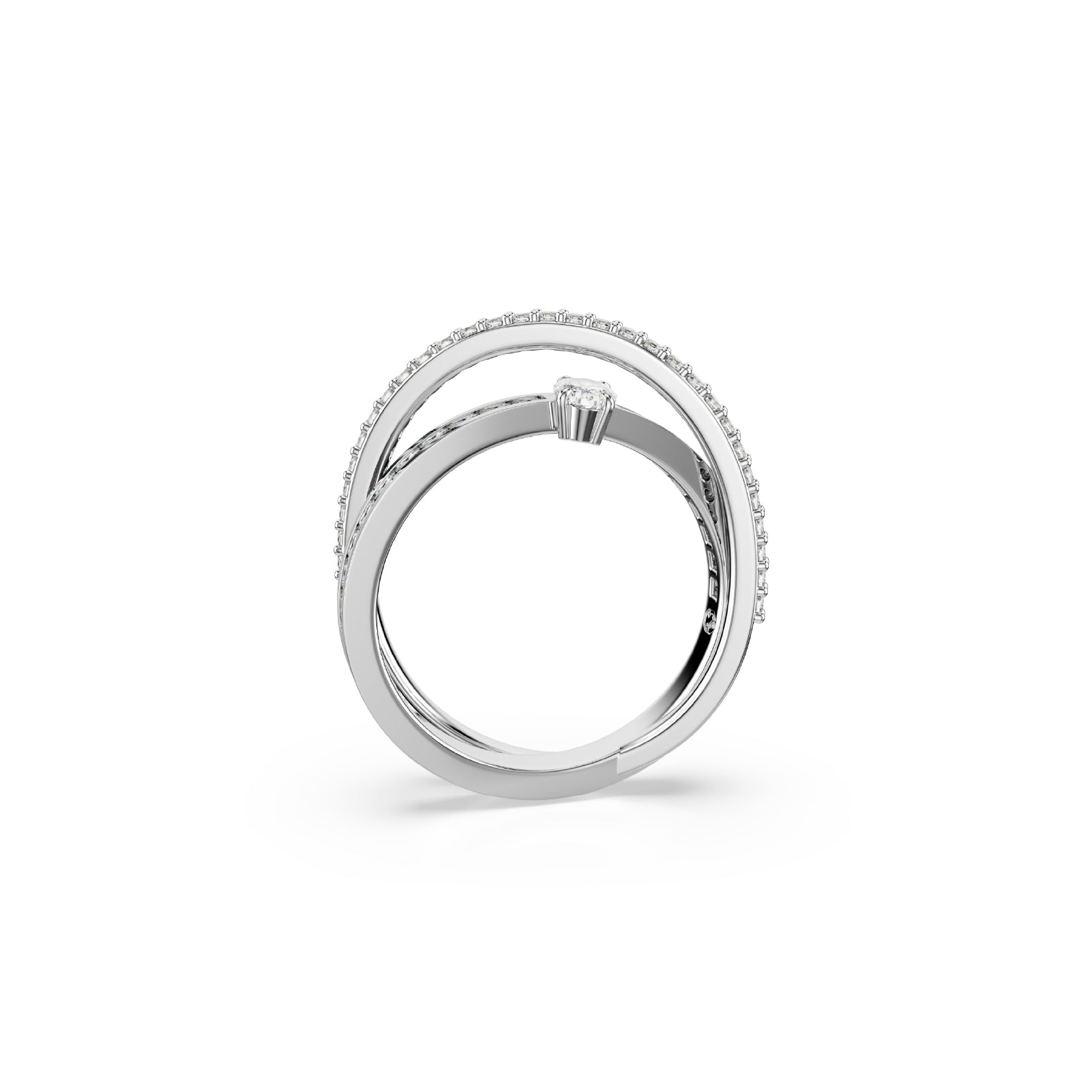 Anello Swarovski placcato in rodio con zircone bianco 15