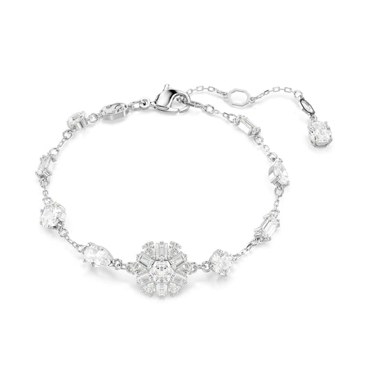 Bracciale Swarovski con placcatura in rodio e zirconi Regolabile 15,5-19,5 cm