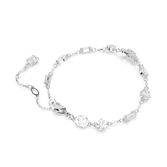 Bracciale Swarovski con placcatura in rodio e zirconi Regolabile 15,5-19,5 cm