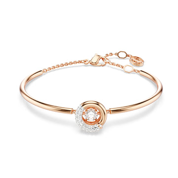 BRACCIALE RIGIDO SWAROVSKI PLACCATI ORO ROSA CON ZIRCONE 17 cm