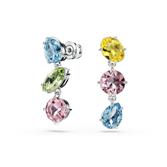 ORECCHINI PENDENTI SWAROVSKI RODIATI E CRISTALLI COLORATI S.5692406