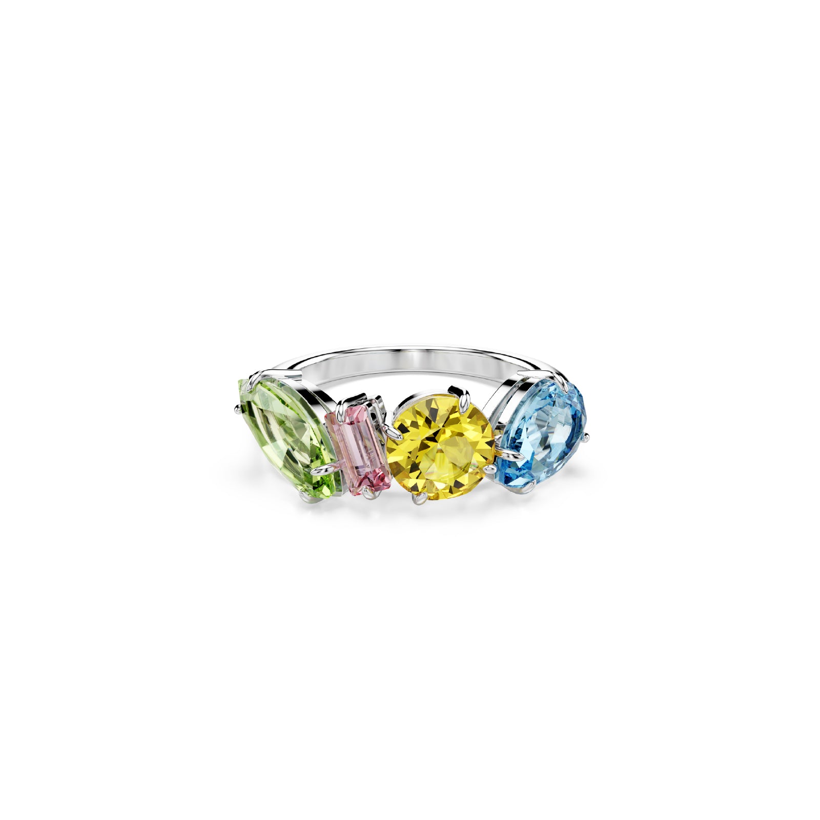 ANELLO VERETTA SWAROVSKI RODIATO CON CRISTALLI MULTICOLOR S.5692407