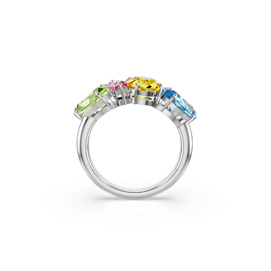 ANELLO VERETTA SWAROVSKI RODIATO CON CRISTALLI MULTICOLOR S.5692407