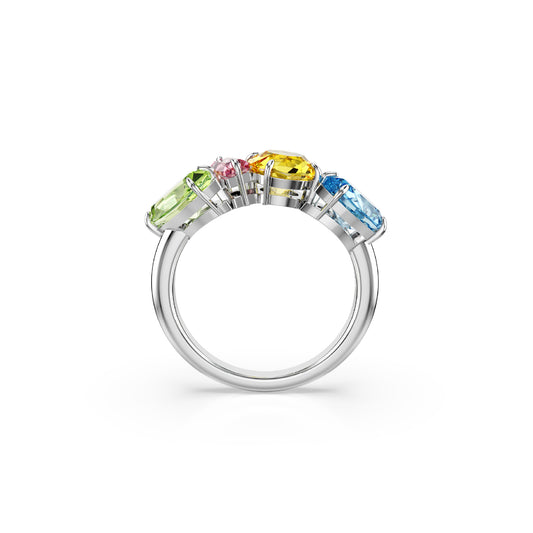 ANELLO VERETTA SWAROVSKI RODIATO CON CRISTALLI MULTICOLOR S.5692407