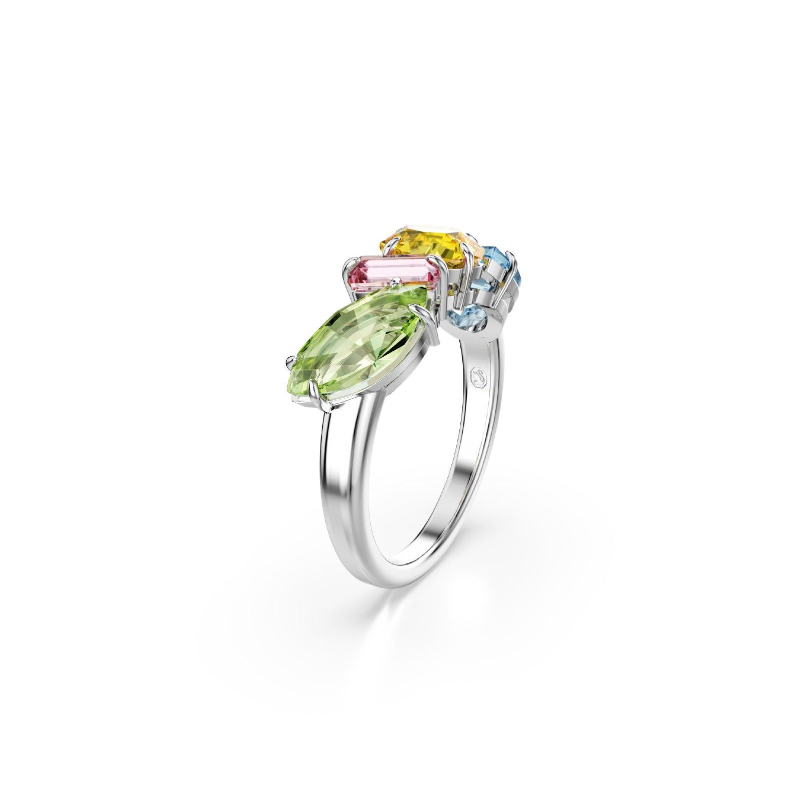 ANELLO VERETTA SWAROVSKI RODIATO CON CRISTALLI MULTICOLOR S.5692407