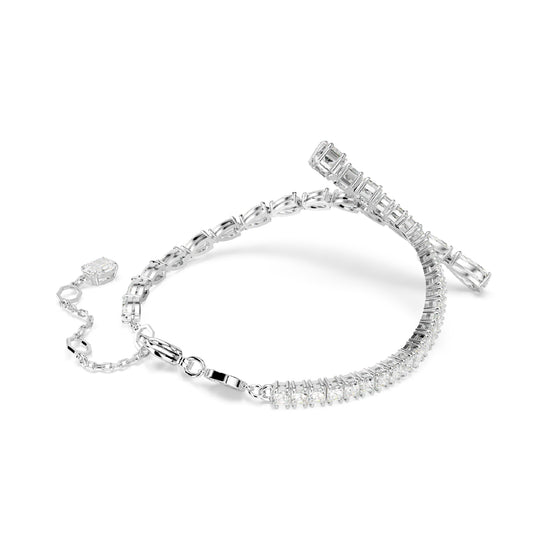 Bracciale rigido Swarovski placcato in rodio con zirconi Regolabile 15,5-19,5 cm