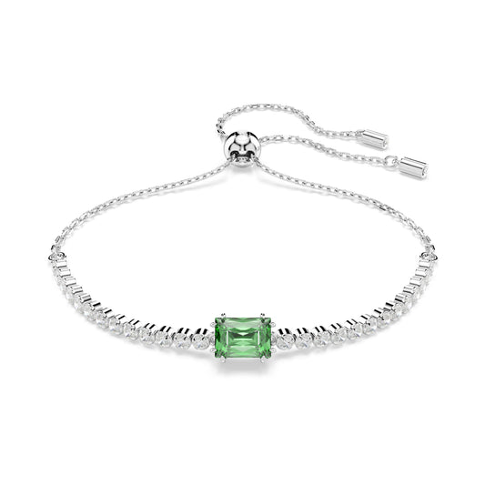 BRACCIALE TENNIS SWAROVSKI RODIATO CON ZIRCONE VERDE S.5693411