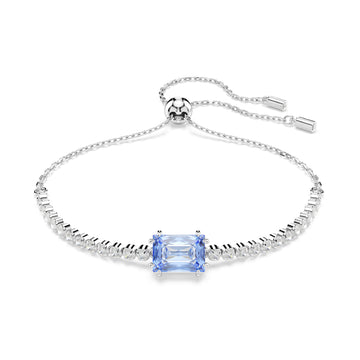 BRACCIALE TENNIS SWAROVSKI RODIATO CON ZIRCONE BLU S.5693412