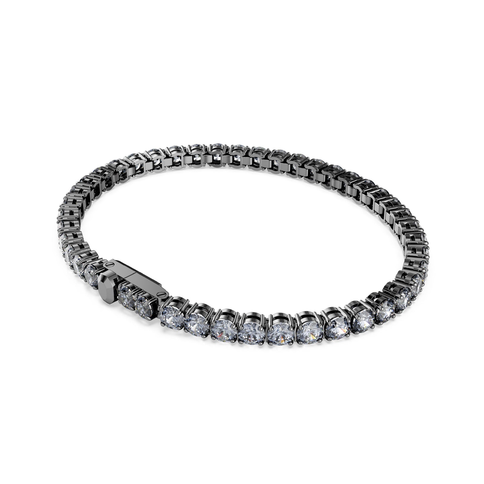 Bracciale tennis Swarovski placcato in rutenio con zirconi M 16,5 cm