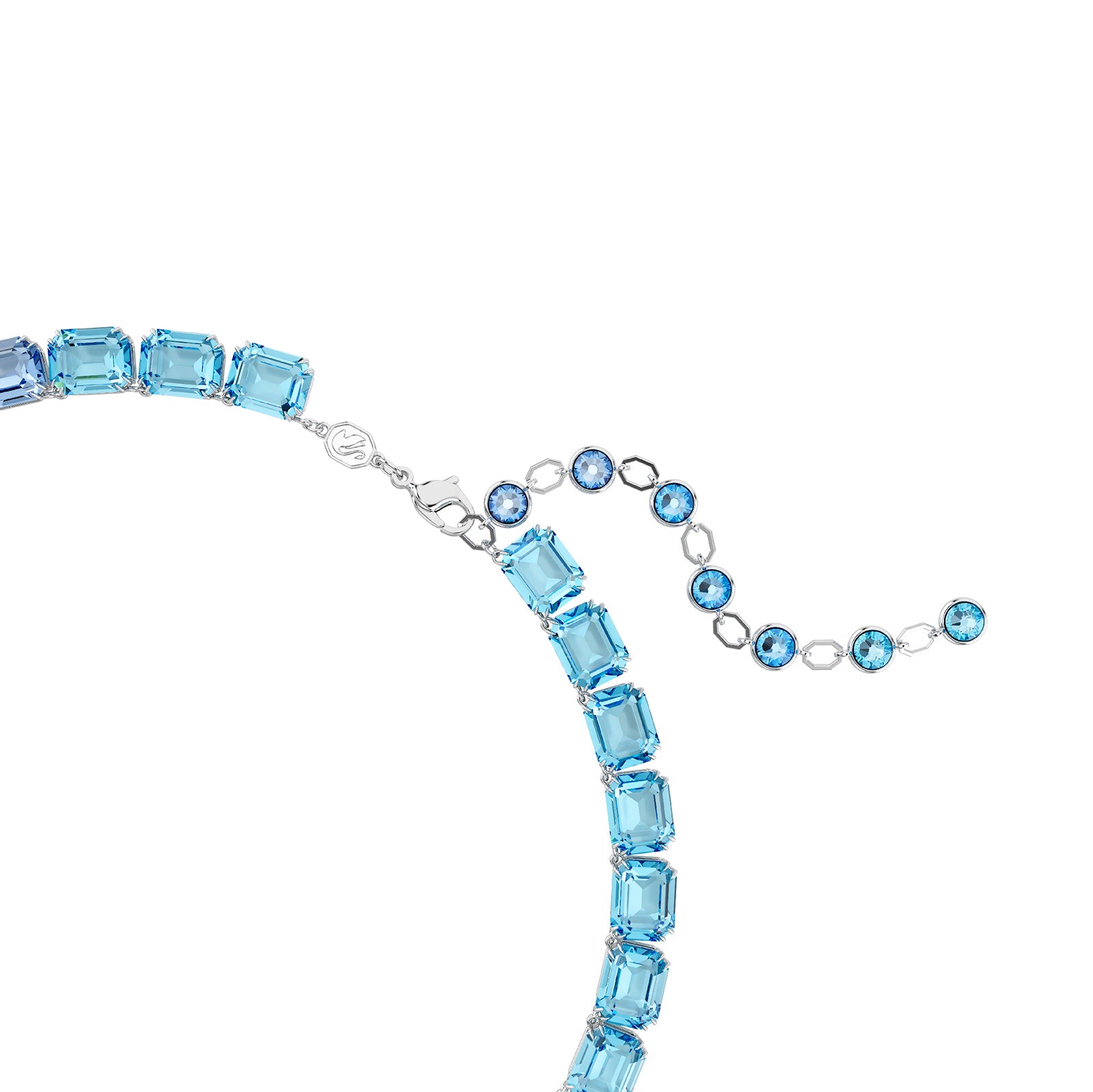 Collana girocollo Swarovski placcata rodio con cristalli blu S.5694136