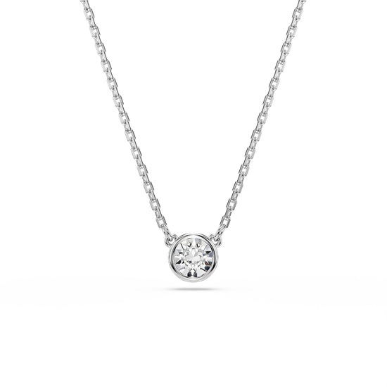 COLLANA CON PENDENTE SWAROVSK PLACCATA IN RODIO CON ZIRCONE S.5696039