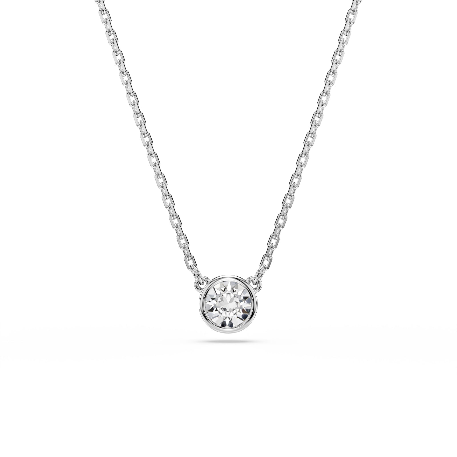 COLLANA CON PENDENTE SWAROVSK PLACCATA IN RODIO CON ZIRCONE S.5696039