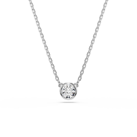 COLLANA CON PENDENTE SWAROVSK PLACCATA IN RODIO CON ZIRCONE S.5696039