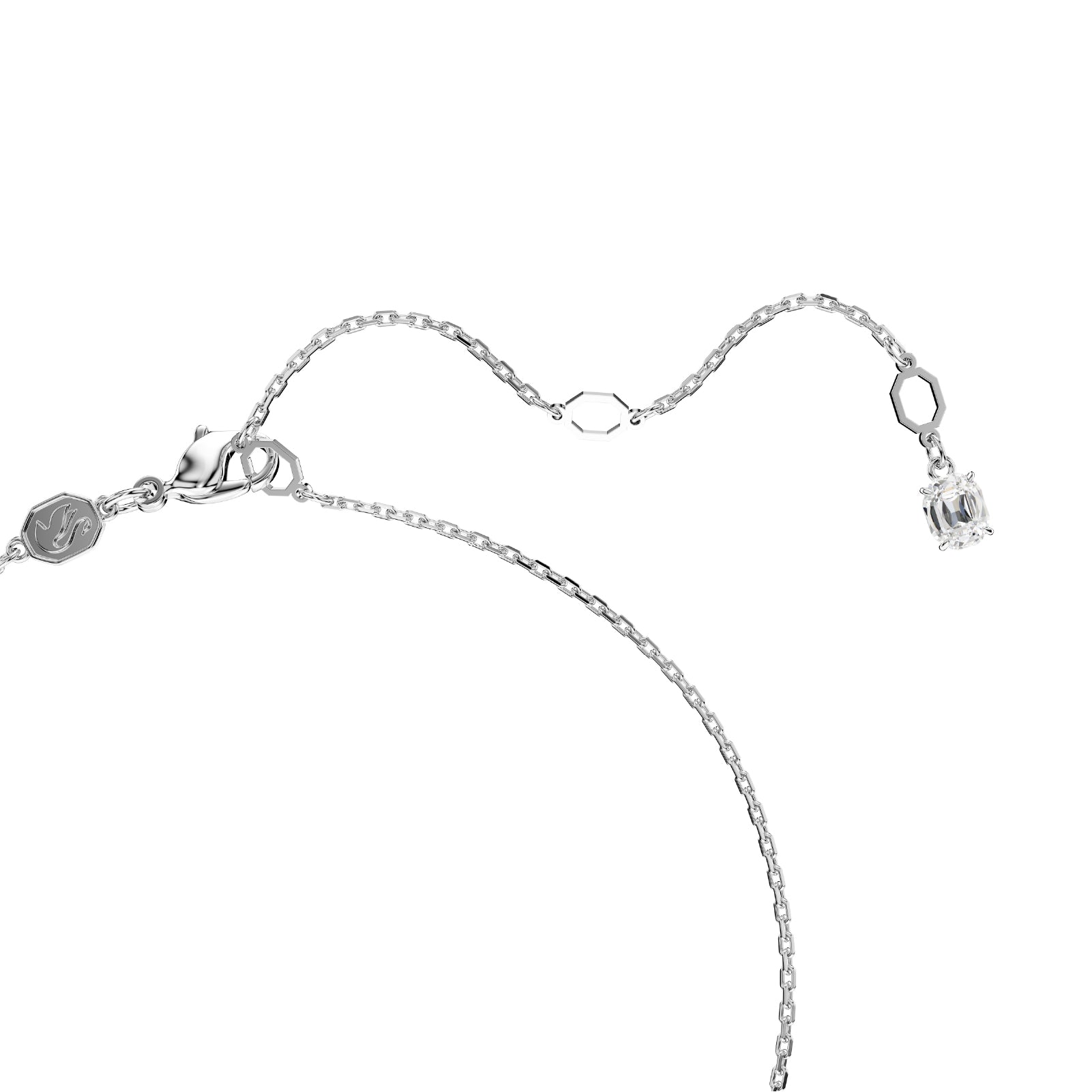 Collana punto luce Swarovsk placcata in rodio con zircone Regolabile 39-45 cm