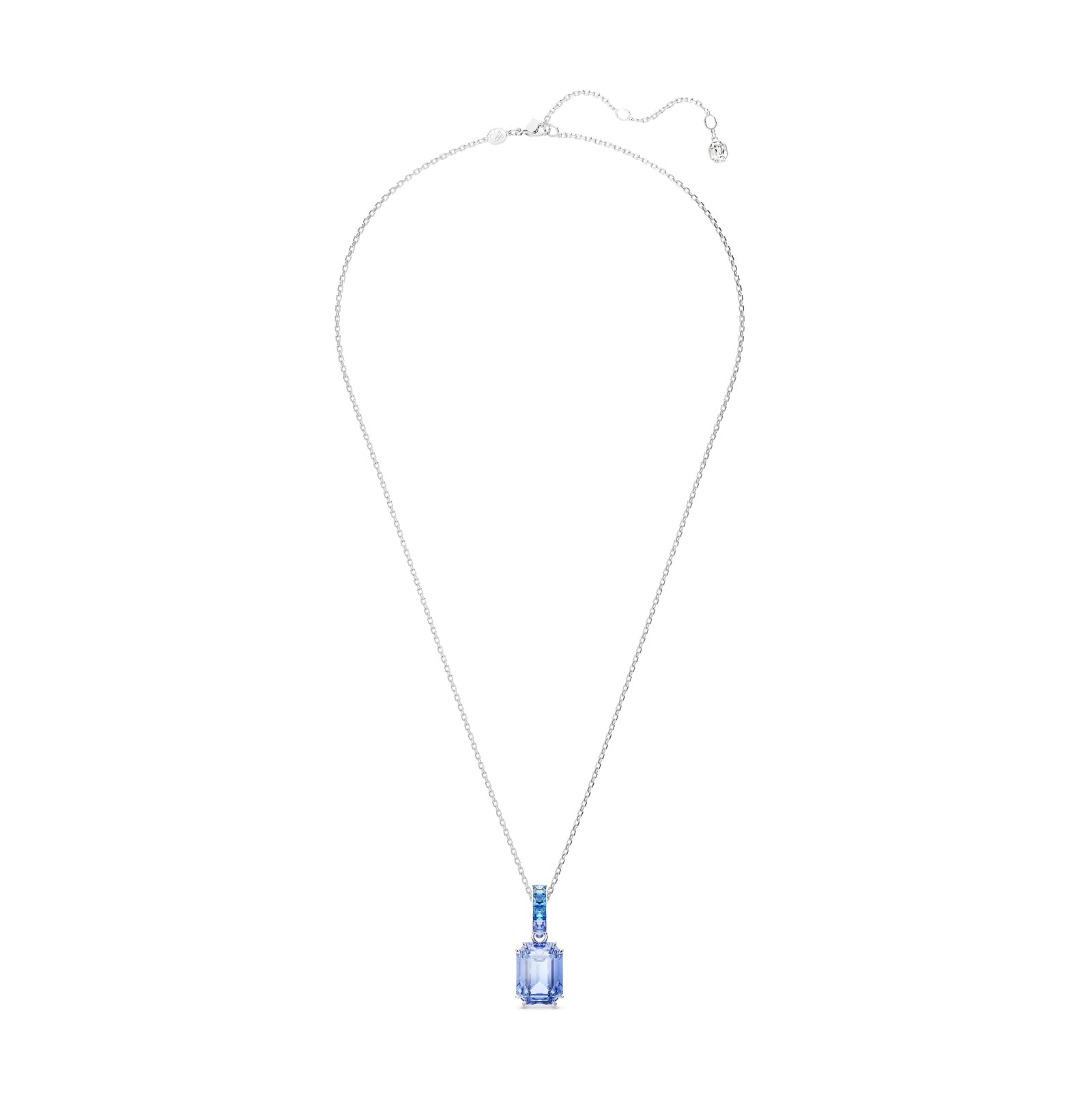 Collana con pendente Swarovski placcata rodio e cristalli blu MISURA UNICA