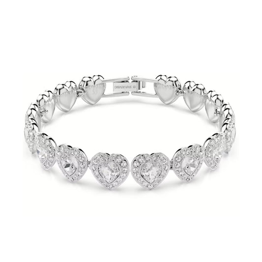 Bracciale tennis Ariana Grande x Swarovski rodiata con cuori