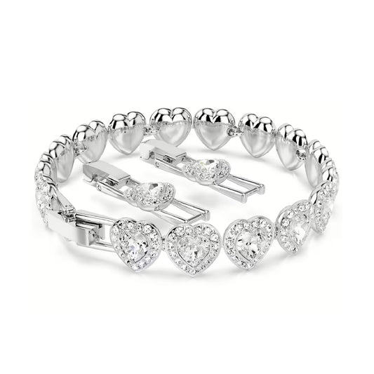 Bracciale tennis Ariana Grande x Swarovski rodiata con cuori