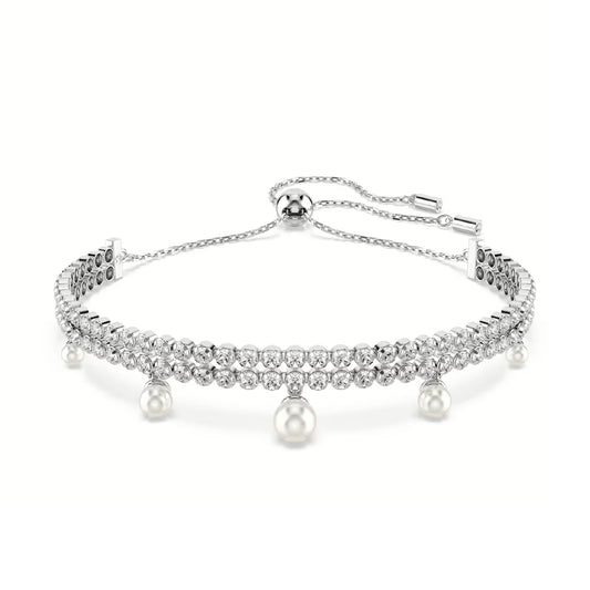 Bracciale tennis Ariana Grande x Swarovski rodiata e perle