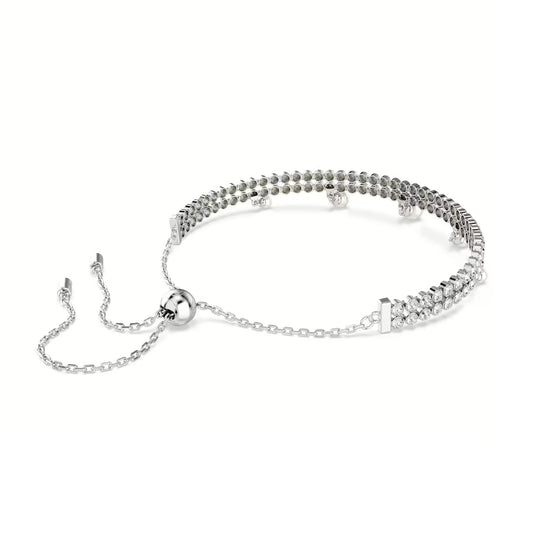 Bracciale tennis Ariana Grande x Swarovski rodiata e perle