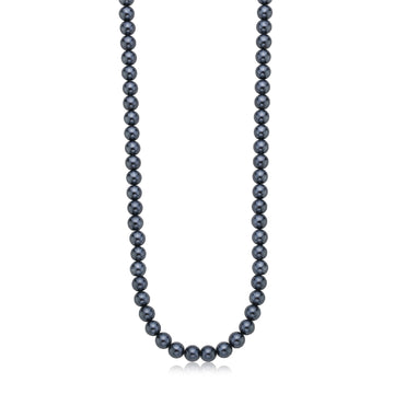 Collana S'agap in acciaio 316L con perle di colore grigio 49 CM