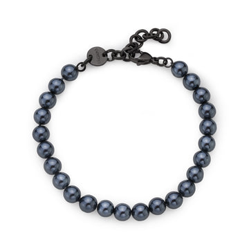 Bracciale con perle S'agap in acciaio 316L colore blu unisex 21 cm