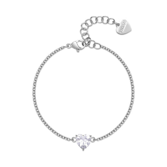 Bracciale S'agap in acciaio 316L con zircone da donna 18,5 cm