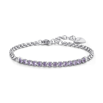 Bracciale tennis S'agapõ in acciaio 316L con zirconi viola SA.SDZ83