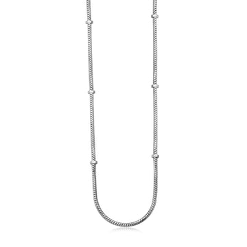 Collana a catena S'agap in acciaio 316L argento da uomo 48 CM