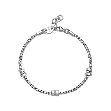 Bracciale S'agap in acciaio 316L di colore argento da uomo 21,5 cm