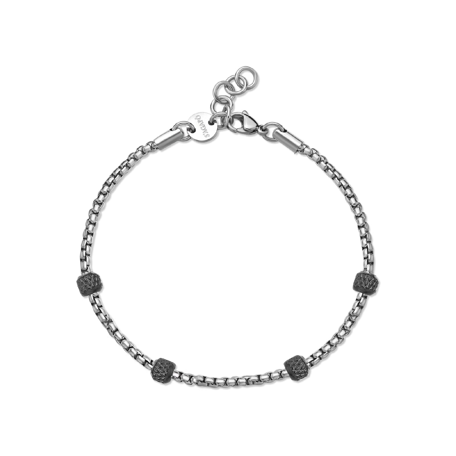 Bracciale S'agap in acciaio 316L di colore argento da uomo 21,5 cm