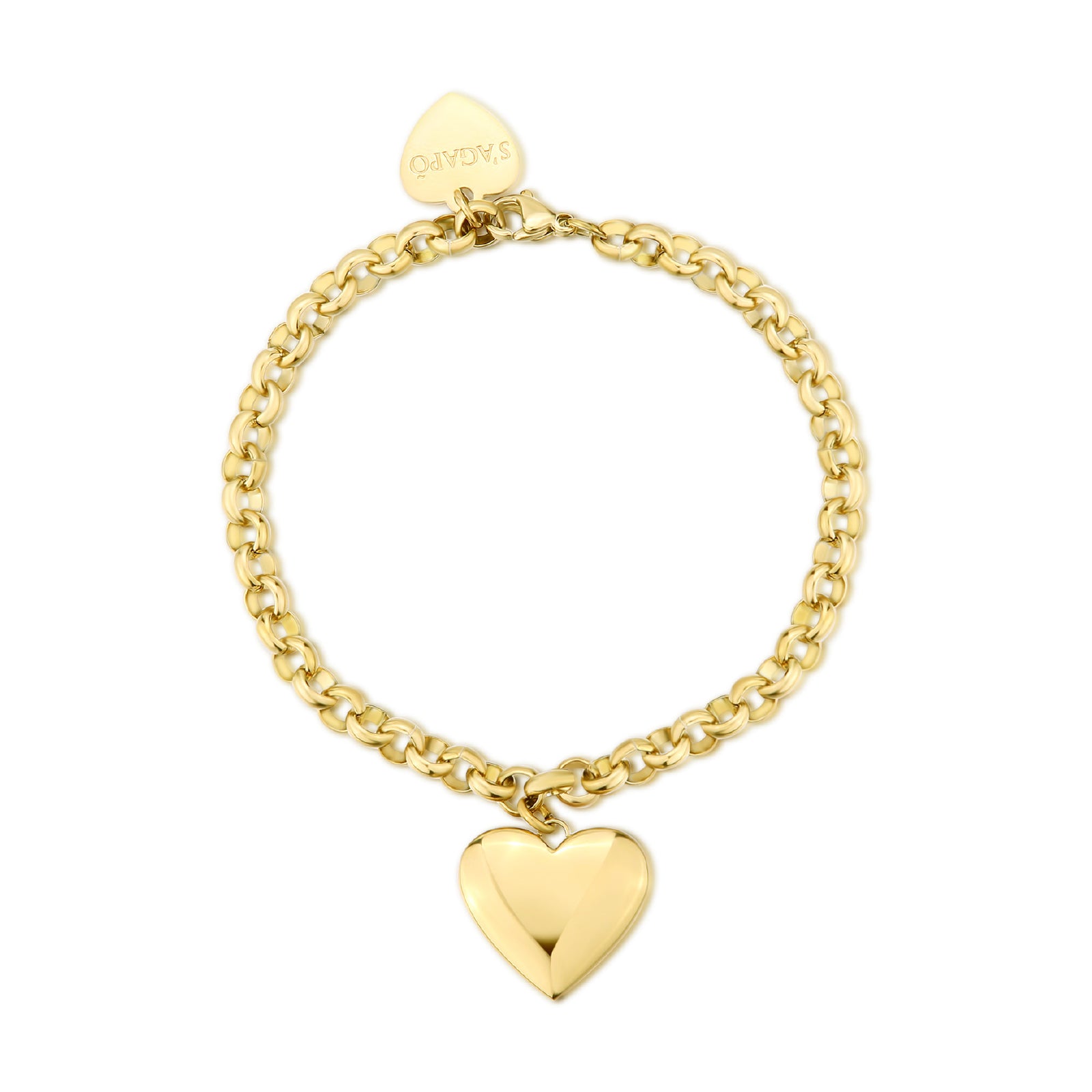 Bracciale con pendente S'agap in acciaio 316L oro da donna 20 cm