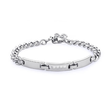 Bracciale catena S'agapõ in acciaio 316L color argento 21 cm