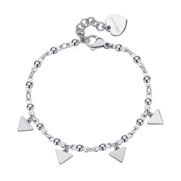 Bracciale catena donna S'agapõ in acciaio con triangolini 18,5 cm