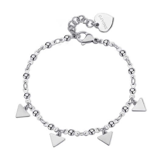 Bracciale catena donna S'agapõ in acciaio con triangolini 18,5 cm