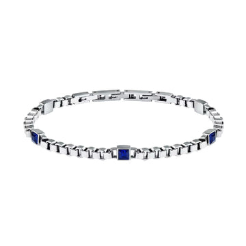 Bracciale catena uomo Morellato Urban acciaio con zirconi blu