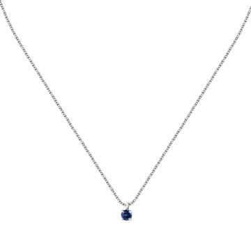 Collana punto luce donna Morellato Tesori argento zircone blu