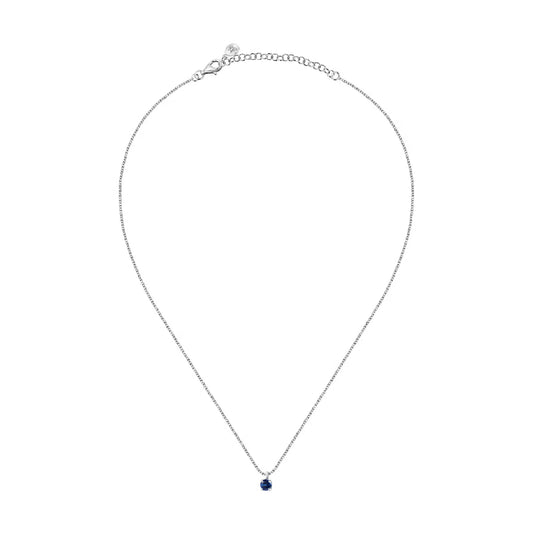 Collana punto luce donna Morellato Tesori argento zircone blu