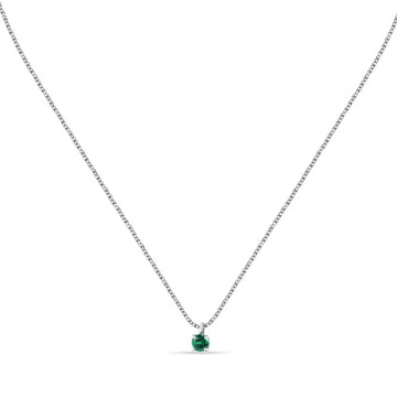 Collana punto luce donna Morellato Tesori argento zircone verde