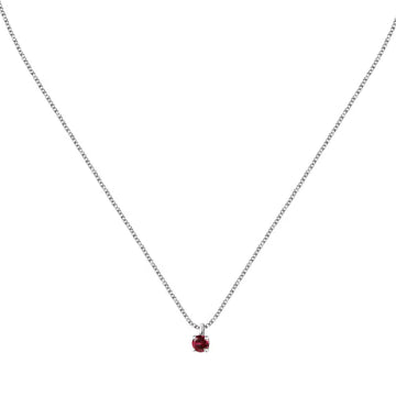 Collana punto luce donna Morellato Tesori argento zircone rosso