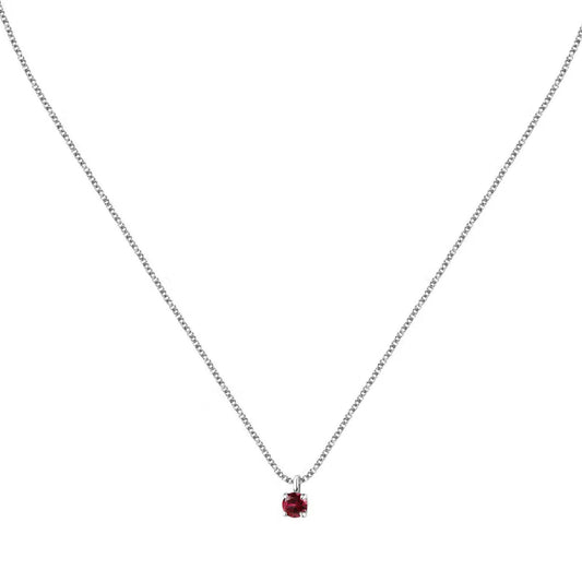 Collana punto luce donna Morellato Tesori argento zircone rosso