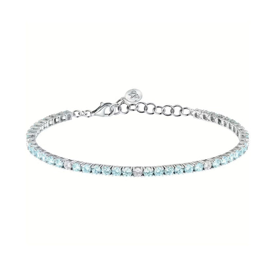 Bracciale tennis donna Morellato Tesori argento zirconi azzurri e bianchi