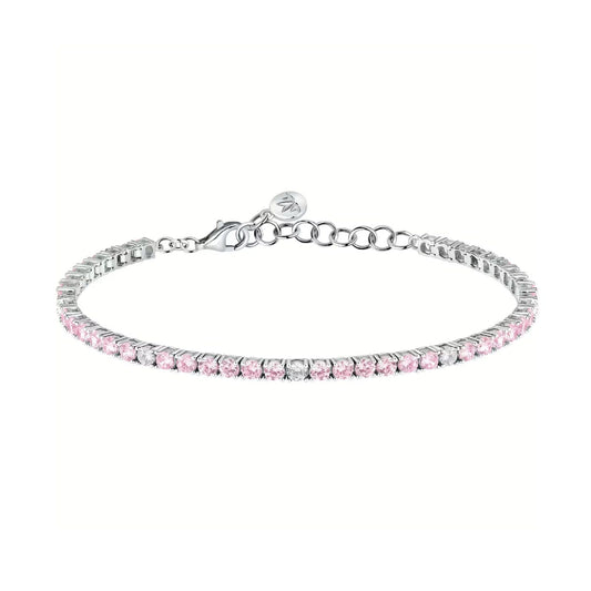 Bracciale tennis donna Morellato Tesori argento zirconi rosa e bianchi