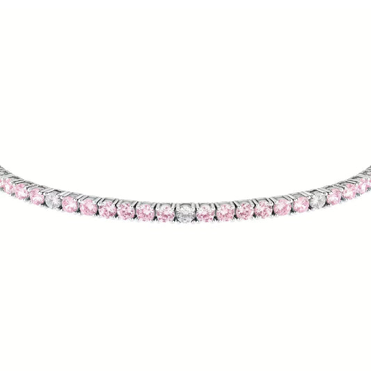 Bracciale tennis donna Morellato Tesori argento zirconi rosa e bianchi