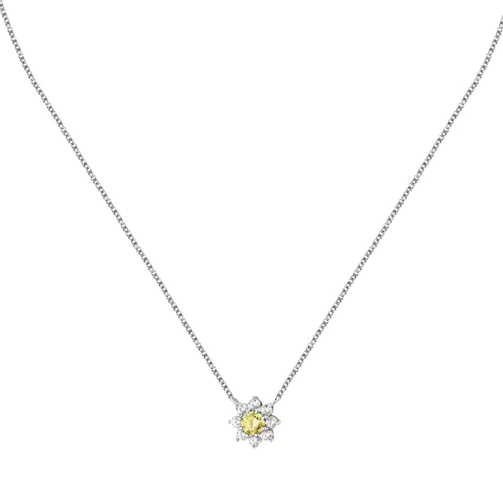 Collana donna Morellato Tesori argento fiore di zirconi bianchi e giallo SAIW185-1