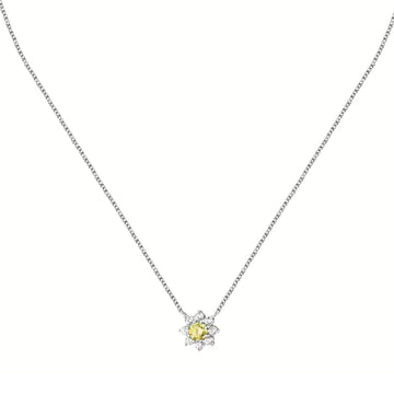 Collana donna Morellato Tesori argento fiore di zirconi bianchi e giallo SAIW185-1