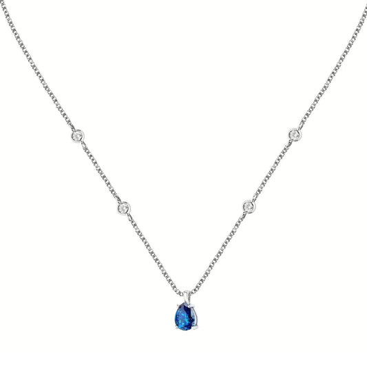 Collana punto luce donna Morellato Tesori argento zirconi blu e bianchi