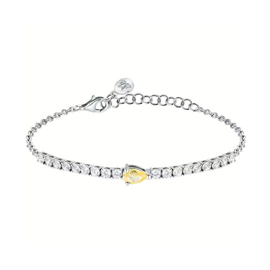 Bracciale donna Morellato Tesori argento zirconi bianchi e giallo goccia SAIW202-1