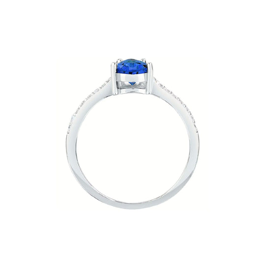 Anello solitario donna Morellato Tesori argento zircone blu goccia