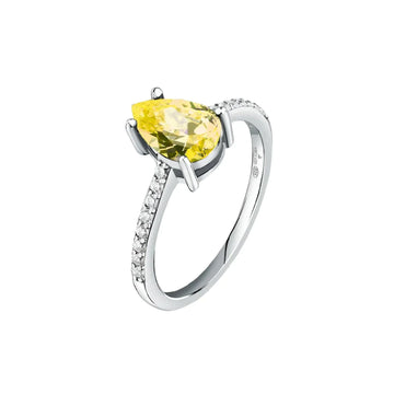 Anello solitario donna Morellato Tesori argento zircone giallo goccia