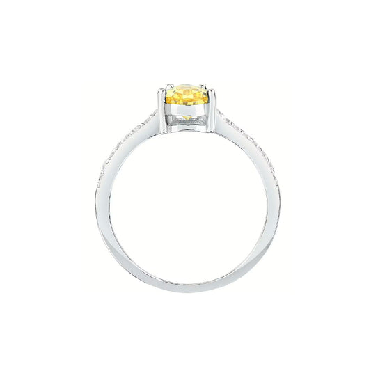 Anello solitario donna Morellato Tesori argento zircone giallo goccia